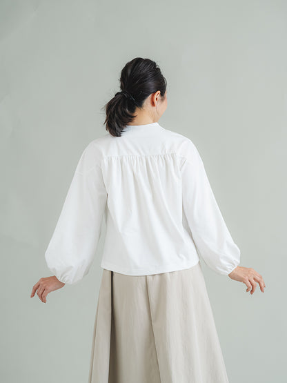 スリットネック リボンプルオーバー 接触冷感T