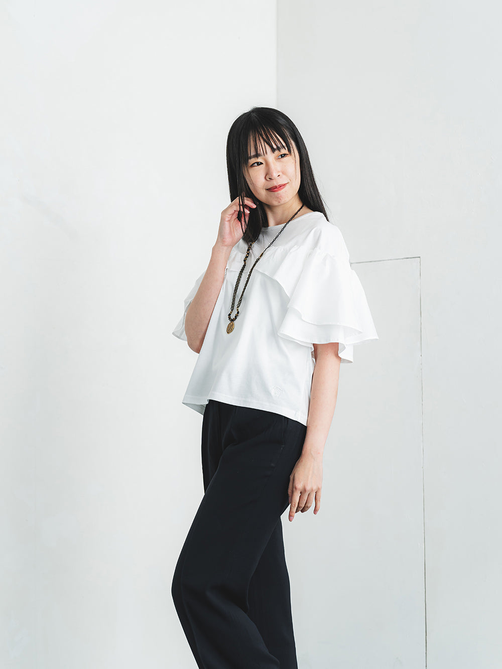 フリルスリーブT