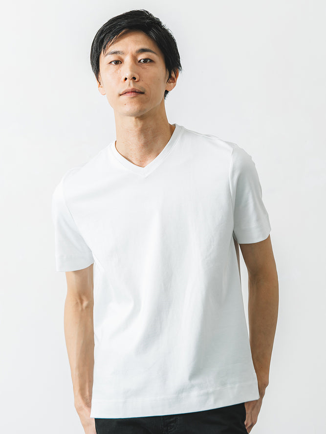 スビンプラチナムT／スリムフィット／Vネック