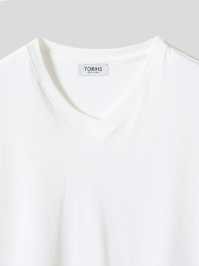 スビンプラチナムT／スリムフィット／Vネック