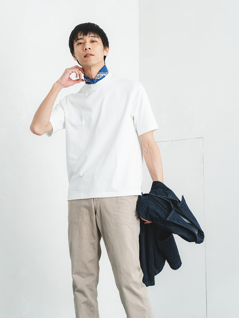 スビンプラチナムT(厚手)／レギュラーフィット／モックネック