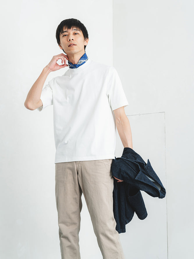 スビンプラチナムT(厚手)／レギュラーフィット／モックネック