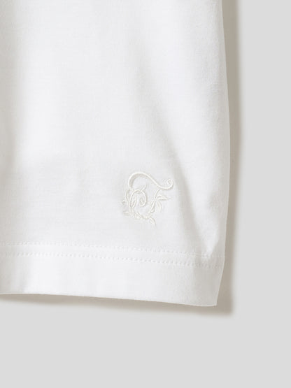 透けにくい白T／ワイドフィット／クルーネック