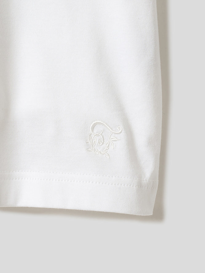 透けにくい白T／ワイドフィット／クルーネック