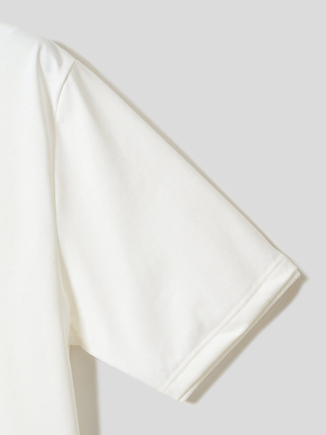 ダブルネックT／レギュラーフィット／クルーネック