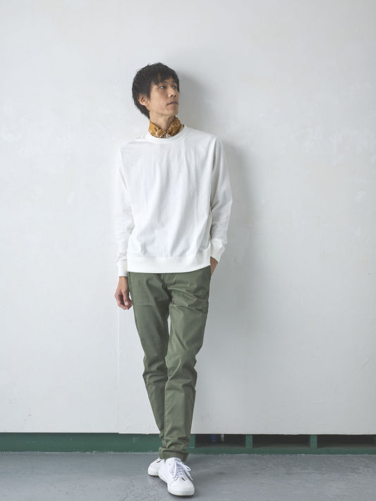 吊り編み天竺長袖T／ワイドフィット／クルーネック