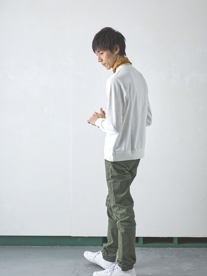 吊り編み天竺長袖T／ワイドフィット／クルーネック