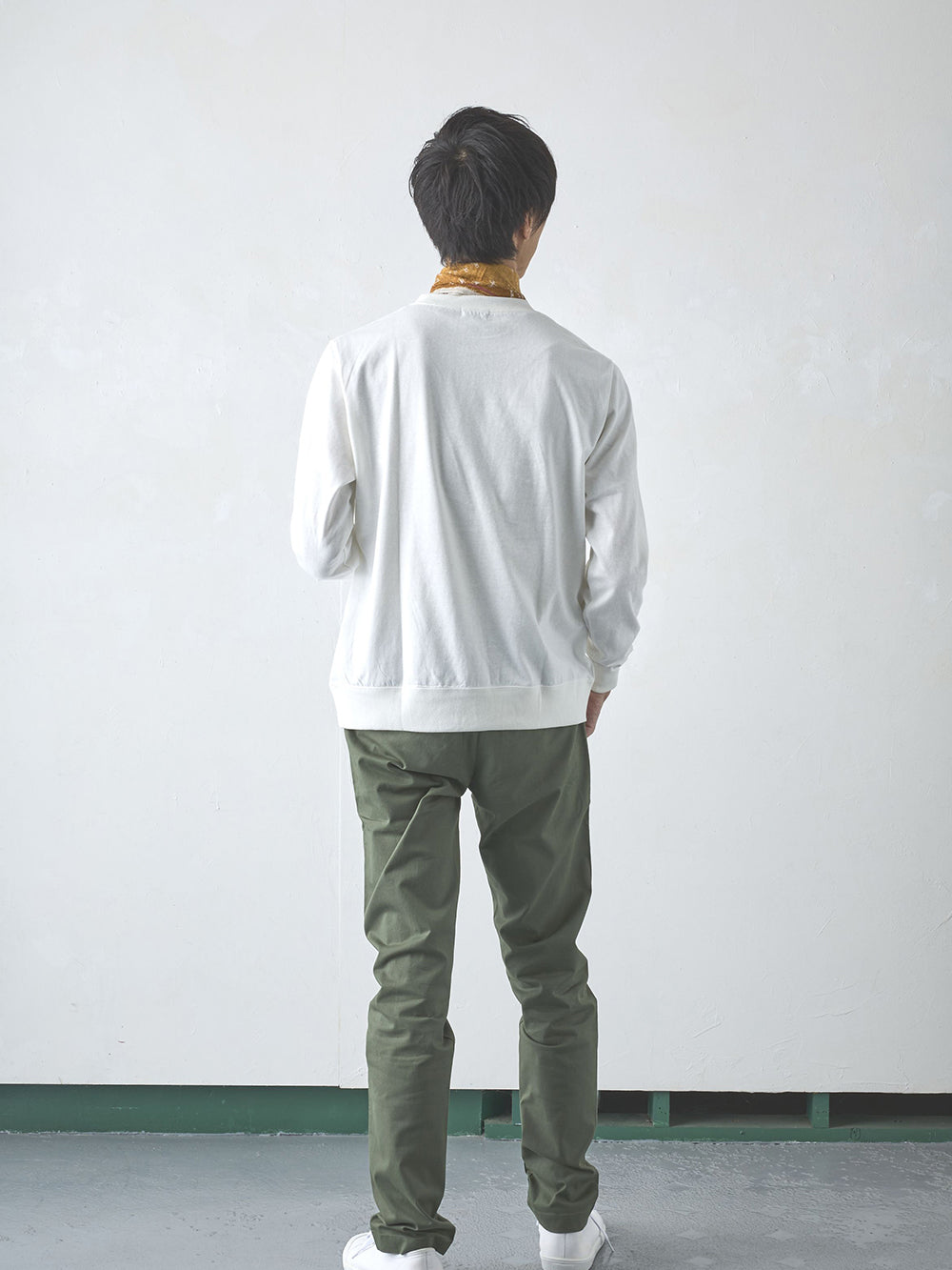 吊り編み天竺長袖T／ワイドフィット／クルーネック