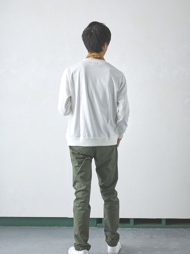 吊り編み天竺長袖T／ワイドフィット／クルーネック