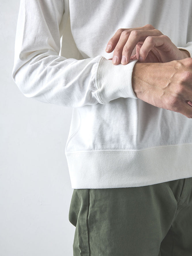 吊り編み天竺長袖T／ワイドフィット／クルーネック