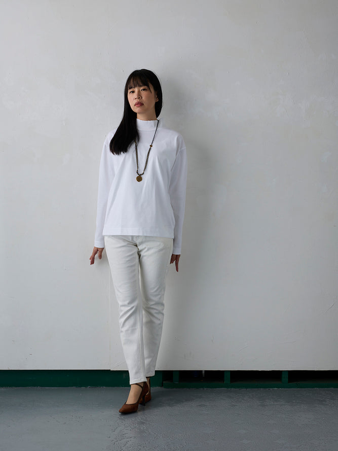 モックネック長袖T