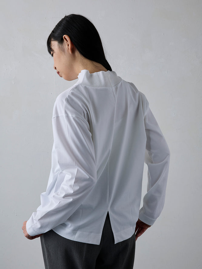 モックネック長袖T