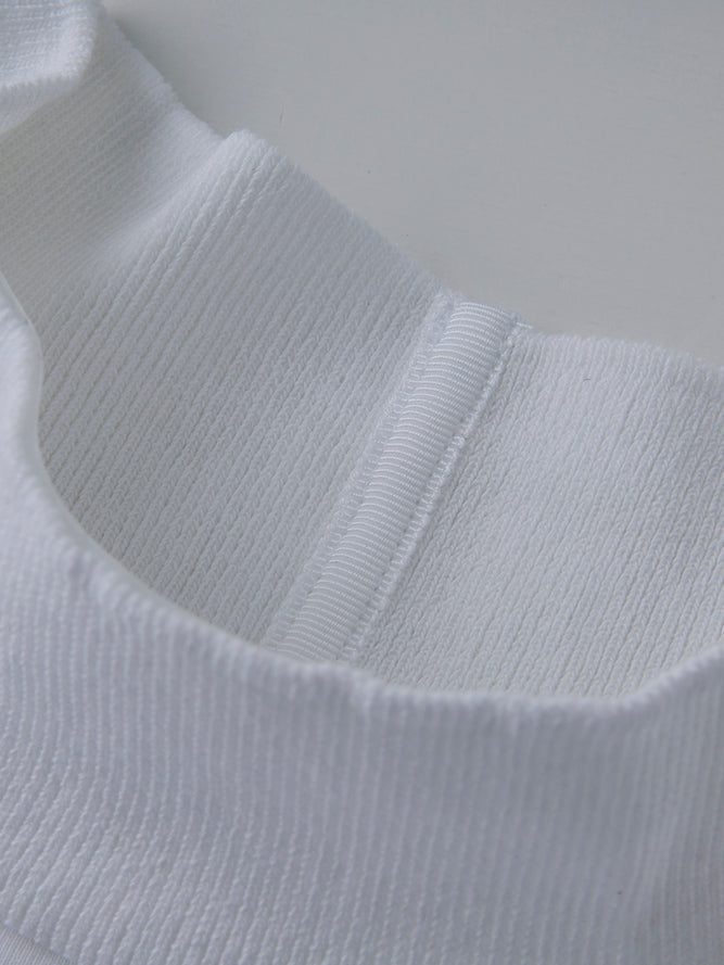 モックネック長袖T