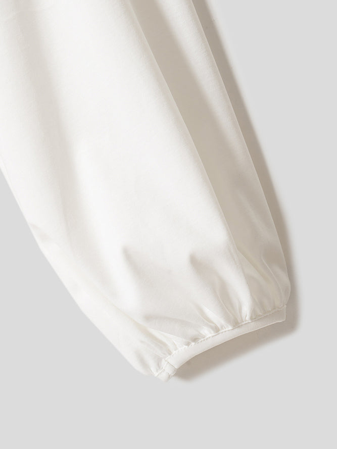 スリットネック リボンプルオーバー 接触冷感T