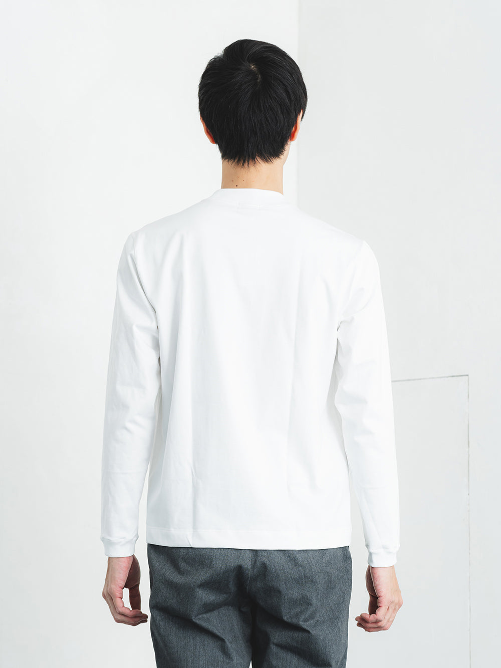 スビンプラチナム長袖T(厚手)／レギュラーフィット／モックネック