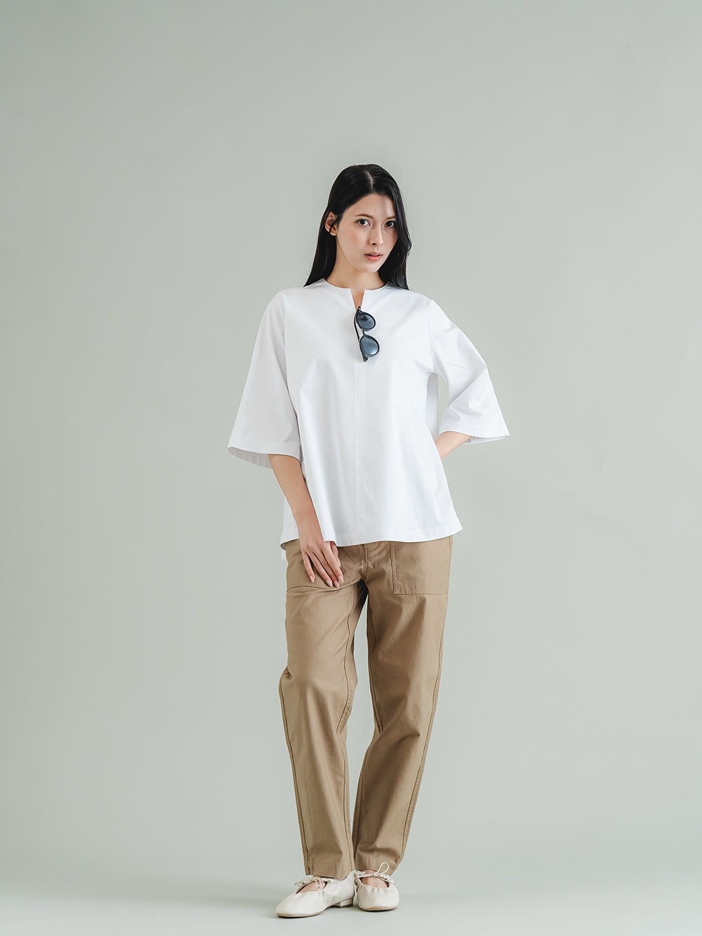 スリットネック 七分丈 接触冷感T – TORIHS WHITE GALLERY