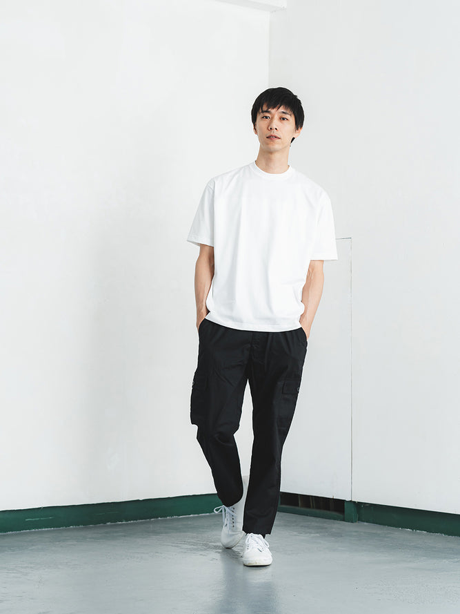 透けにくい白T／ワイドフィット／クルーネック