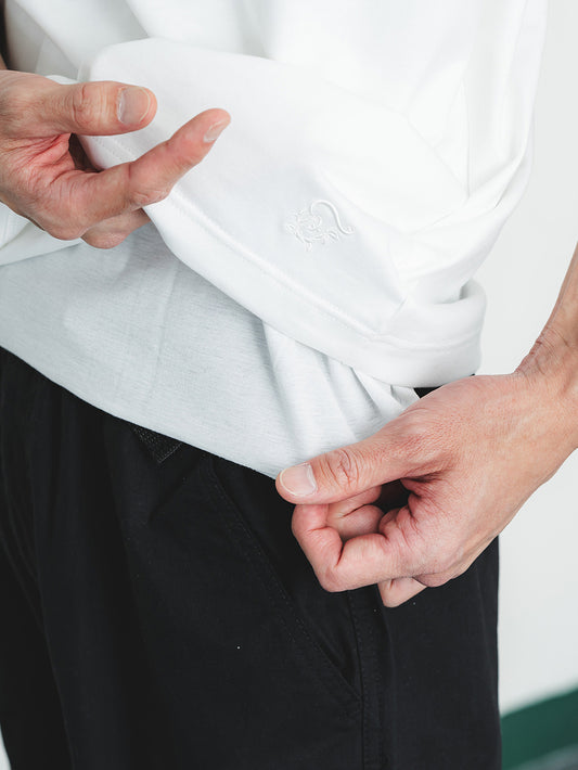 透けにくい白T／ワイドフィット／クルーネック