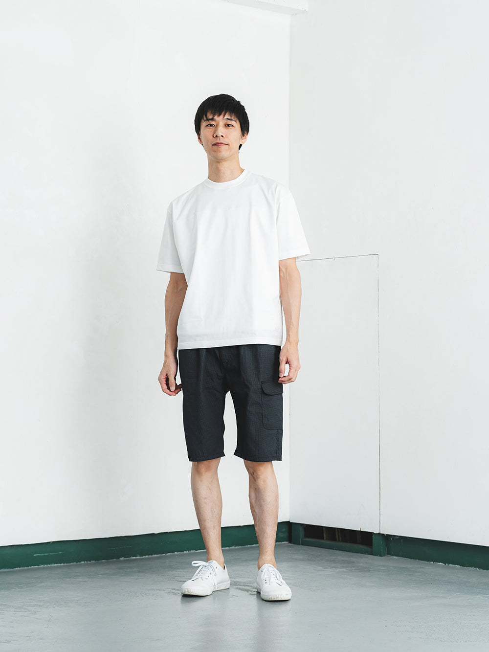 透けにくい白T／ワイドフィット／クルーネック