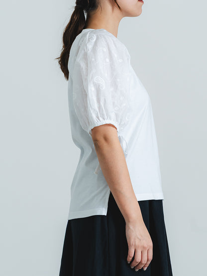 パフスリーブT(ペイズリー柄)