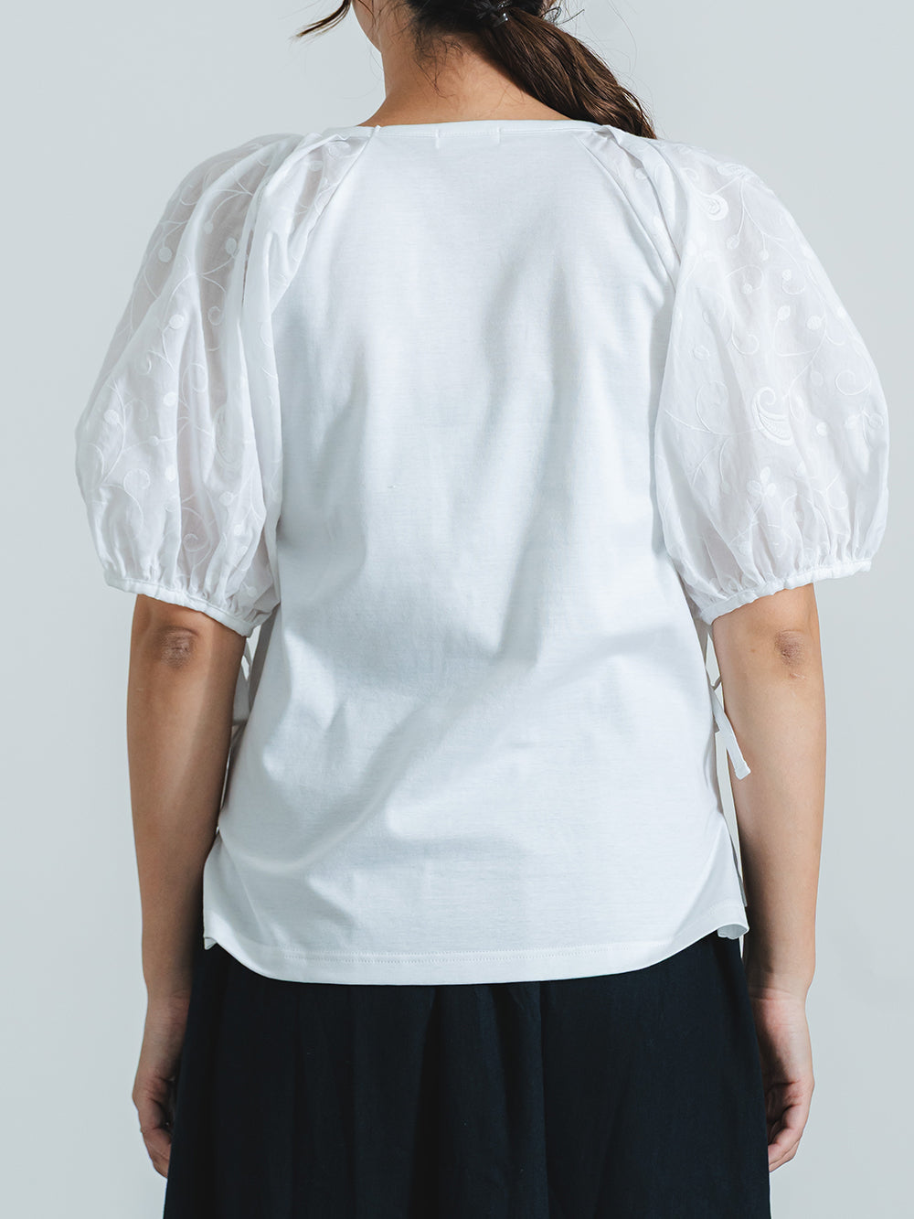 パフスリーブT(ペイズリー柄)