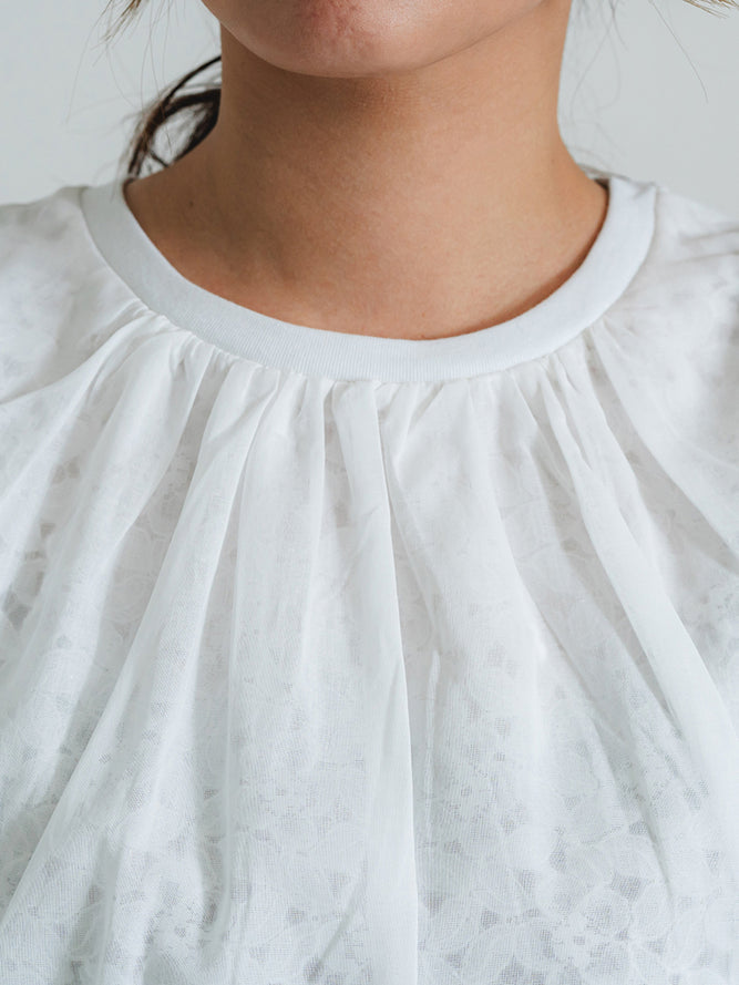 フロントレースT(花柄)