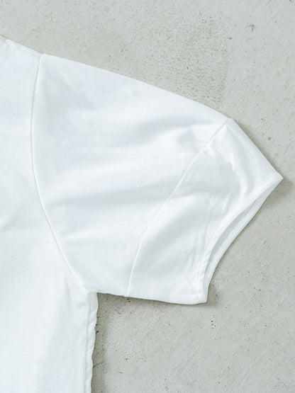 フロントレースT(花柄)