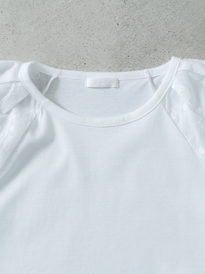 パフスリーブT(ペイズリー柄)