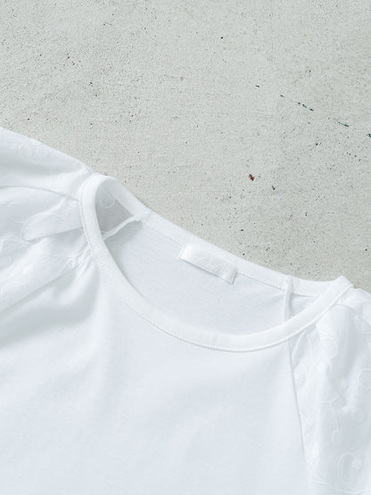 パフスリーブT(ペイズリー柄)