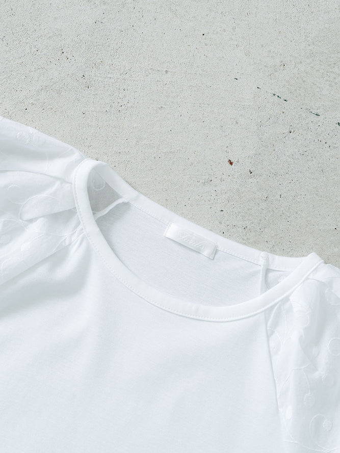 パフスリーブT(ペイズリー柄)