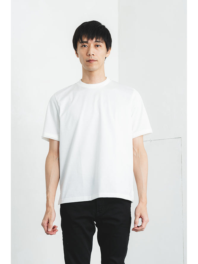 ダブルネックT／レギュラーフィット／クルーネック