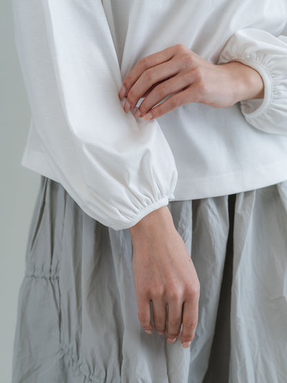 スリットネック リボンプルオーバー 接触冷感T