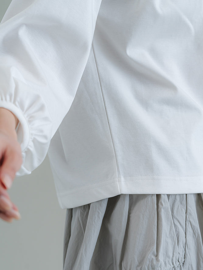 スリットネック リボンプルオーバー 接触冷感T