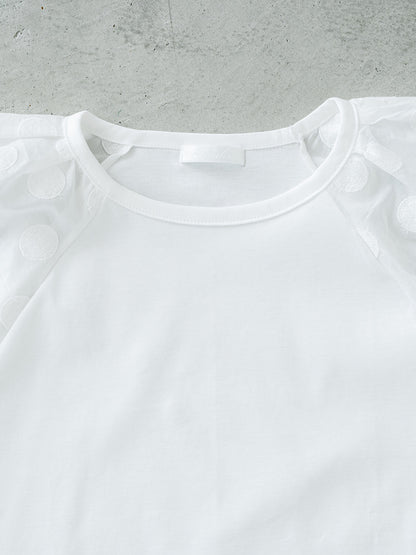 パフスリーブT(ドット柄)