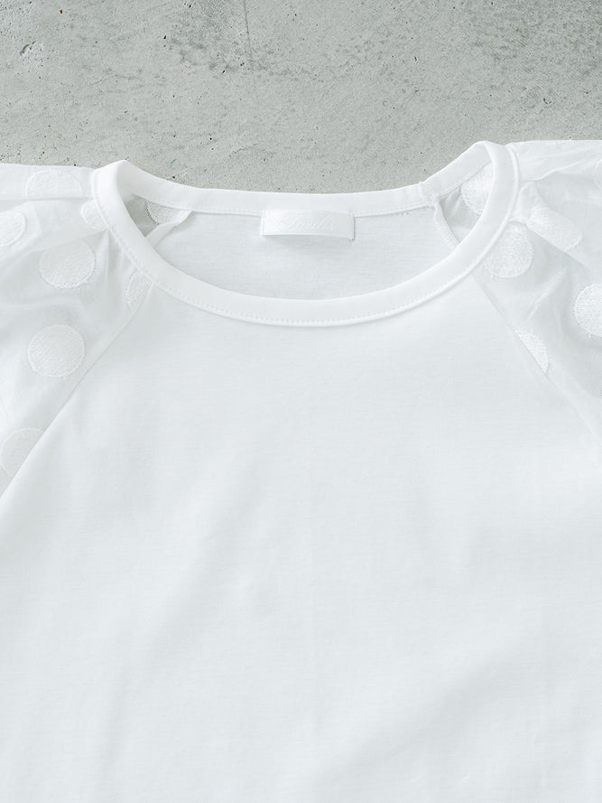 パフスリーブT(ドット柄)