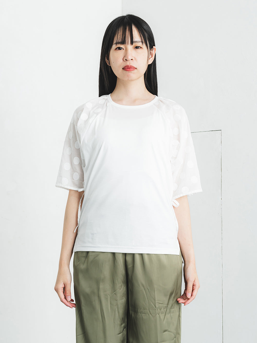 パフスリーブT(ドット柄)