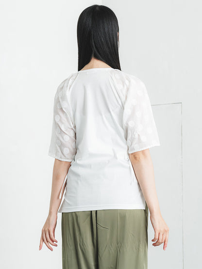 パフスリーブT(ドット柄)