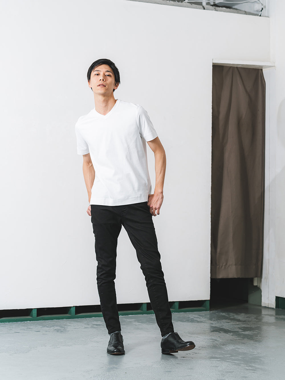 スビンプラチナムT／スリムフィット／Vネック