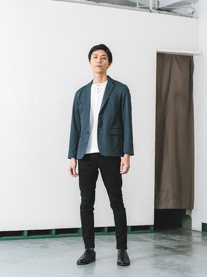 スビンプラチナムT／スリムフィット／ヘンリーネック