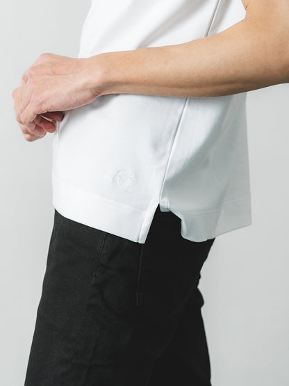 スビンプラチナムT／スリムフィット／ヘンリーネック