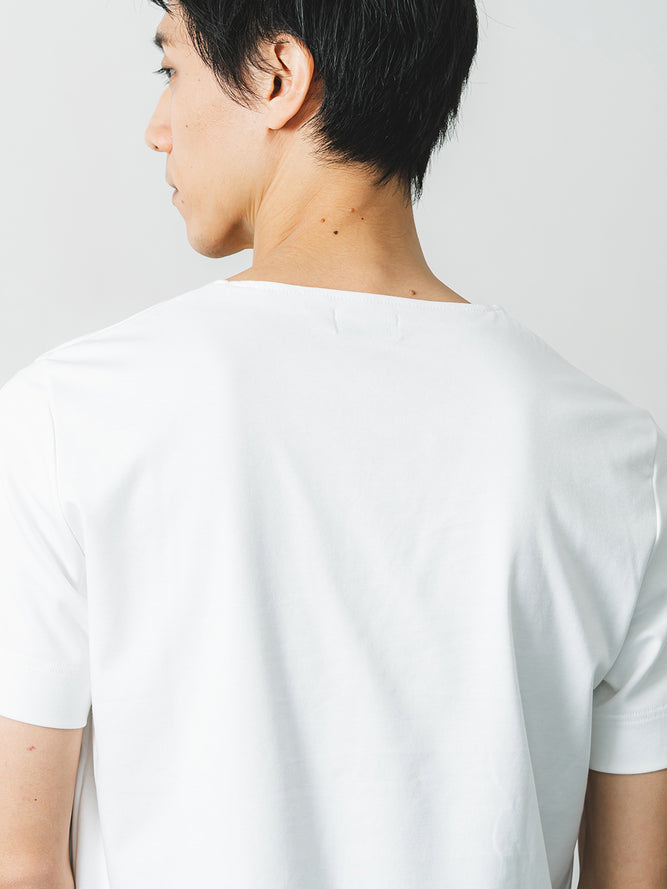 スビンプラチナムT／スリムフィット／ヘンリーネック