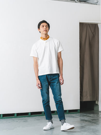 吊り編み天竺T／ワイドフィット／ヘンリーネック