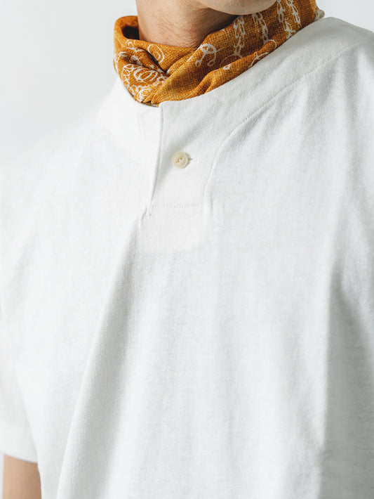 吊り編み天竺T／ワイドフィット／ヘンリーネック