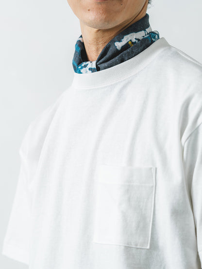 吊り編み天竺ポケットT／ワイドフィット／クルーネック