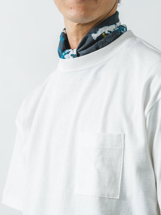 吊り編み天竺ポケットT／ワイドフィット／クルーネック