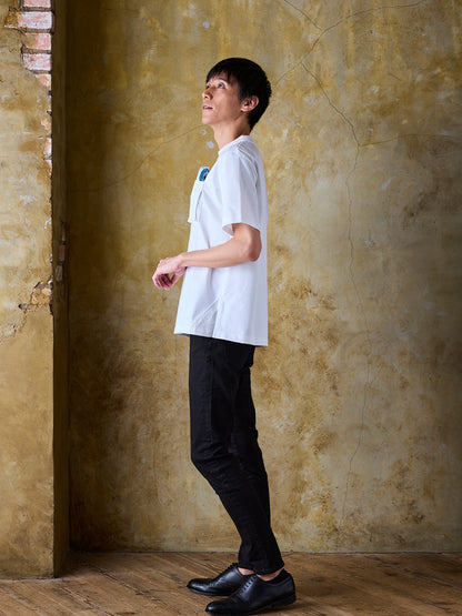 立体ポケットT／ワイドフィット／クルーネック