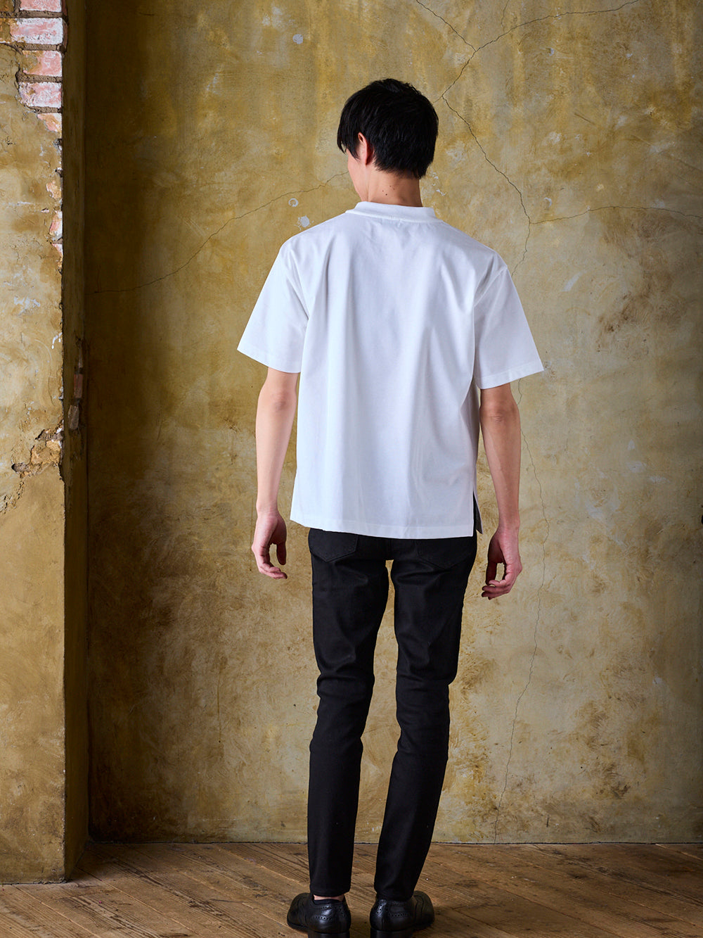 立体ポケットT／ワイドフィット／クルーネック