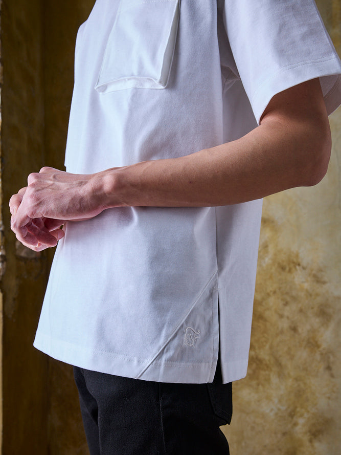 立体ポケットT／ワイドフィット／クルーネック