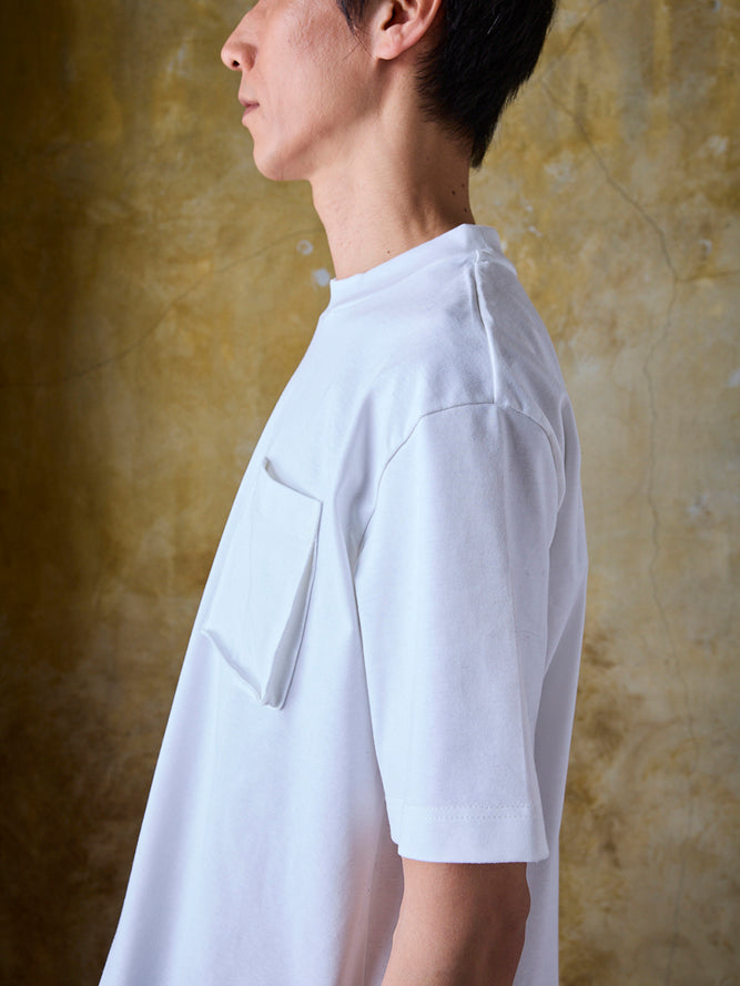 立体ポケットT／ワイドフィット／クルーネック