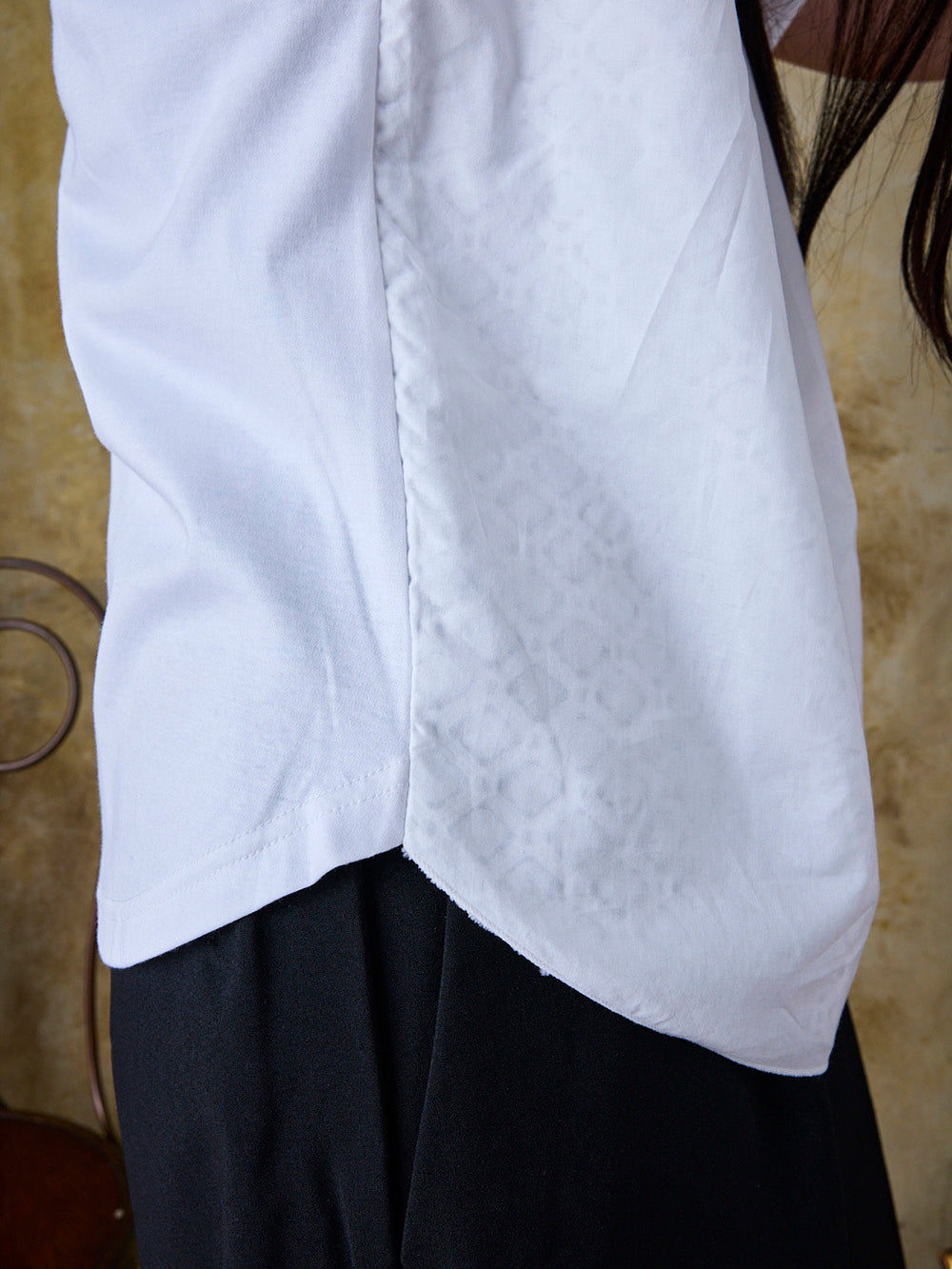 フロントレースT(幾何学柄)